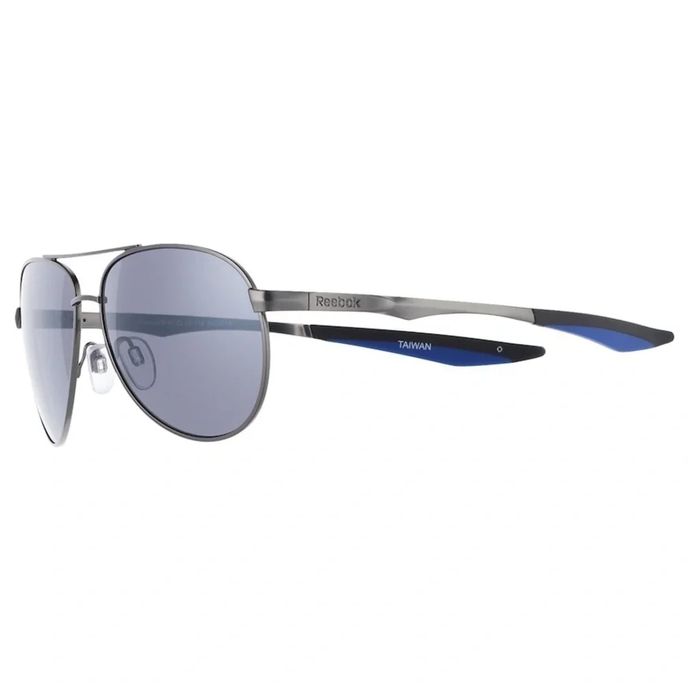 Reebok Metallic and Blue Aviator Sunglasses